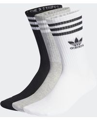 adidas - Mid Cut Crew Socks 3 Pairs - Lyst