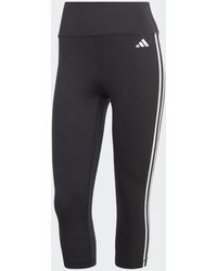 adidas Originals - Train Essentials 3-Stripes High-Waisted 3/4 Leggings - Lyst