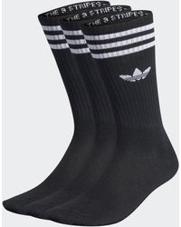 adidas - Solid Crew Socks 3 Pairs - Lyst