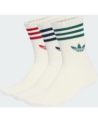 adidas - 3-Stripes Crew Socks 3 Pairs - Lyst