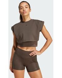 adidas - Power Boxy French Terry 3-Stripes Tank Top - Lyst