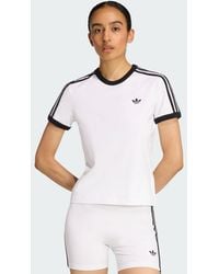 adidas - Camiseta Slim Con Las 3 Bandas - Lyst
