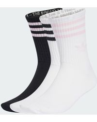 adidas - Mid Cut Crew 3 Pack Socks - Lyst
