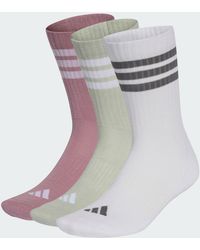 adidas - 3-Stripes Cushioned Crew Socks 3 Pair Pack - Lyst