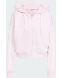 adidas - Essentials 3-Stripes French Terry Full-Zip Hoodie - Lyst