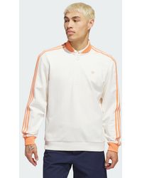 adidas - Originals 3-Stripes 1/4 Zip Sweatshirt - Lyst
