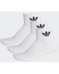 adidas - Calcetines corte medio clásicos en blanco y negro - Lyst