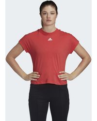 adidas Must Haves 3-Streifen T-Shirt - Rot