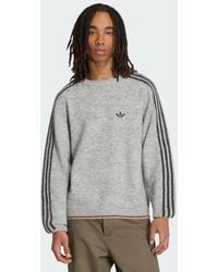 adidas - Sweater Adidas 3-Stripes Fluffy Knit Crew Sweatshirt - Lyst