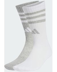 adidas Originals - Pack De 2 Pares De Calcetines Deportivos Acolchados De Color Blanco Y Gris Medio Liso De - Lyst