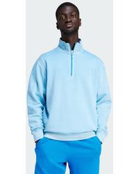 adidas - Trefoil Essentials+ Dye Half Zip Crew Sweatshirt - Lyst