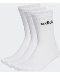 adidas - Linear Crew Cushioned Socks 3 Pairs - Lyst