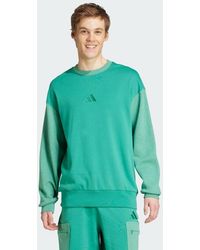 adidas - All Szn French Terry Colorblock Crew Sweatshirt - Lyst