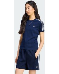 adidas - Pinstripe Short Sleeve Slim T-Shirt - Lyst