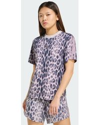 adidas - Seasonal Essentials Leopard Print T-Shirt With 3-Stripes - Lyst