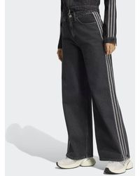 adidas - High Rise Wide Leg Denim Pant - Lyst