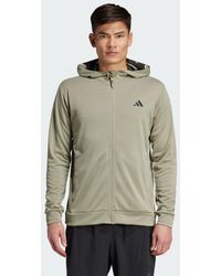 adidas Originals - Felpa Con Cappuccio Train Essentials Camo Full-Zip - Lyst