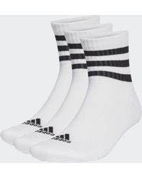 adidas - 3-stripes Cushioned Sportswear Mid-cut Socks 3 Pairs - Lyst