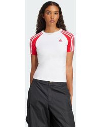 adidas - Camiseta Adicolor Raglan Slim 3 Bandas - Lyst