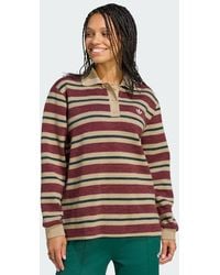 adidas - Stripe Knitted Polo Top - Lyst