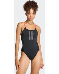 adidas - Ripstream 3-Stripes Tie Back Swimsuit - Lyst