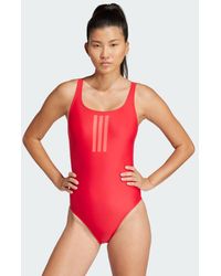 adidas - 3-Stripes V-Back Swimsuit - Lyst
