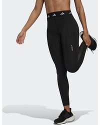 Damen Bekleidung Hosen und Chinos Lange Hosen adidas Synthetik Optime Trainicons 7/8-Tight in Schwarz 