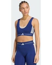 adidas - Hyperglam 3-Stripes Color Block Light Support Bra - Lyst