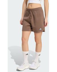 adidas - 3 Stripes Studio Fleece Loose Shorts - Lyst