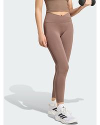 adidas - 3 Stripes Studio All Me 7/8 X-Over Leggings - Lyst