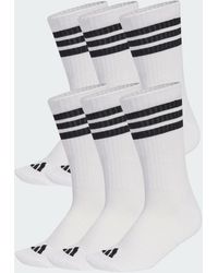 adidas - 3-Stripes Essentials Cushioned Crew Socks 6 Pair Pack - Lyst