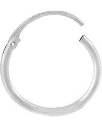 ADINAS JEWELS Thin Solid Cartilage Hoop Earring 14k - White