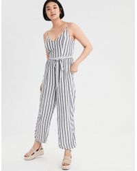 ae striped jumpsuit