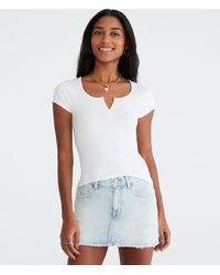 Aéropostale - Buttery Soft Notch-Neck Tee - Lyst