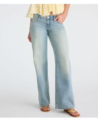 Aéropostale - Super Low-Rise Baggy Wide Leg Pinstripe Jean - Lyst