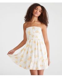 Aéropostale - Floral Strapless Fit & Flare Mini Dress - Lyst