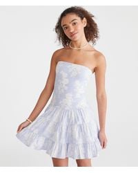 Aéropostale - Floral Strapless Tiered Fit & Flare Dress - Lyst