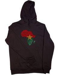 AFROKINGS Burkina Faso Unisex Rhinestone Premium Hoodie - Multicolour