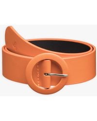 agnès b. Orange Leather Pop Belt - Brown