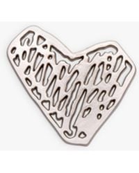 agnès b. Silver Heart Pin - Metallic