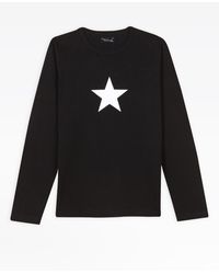 agnès b. Black Long Sleeves Star Coulos T-shirt