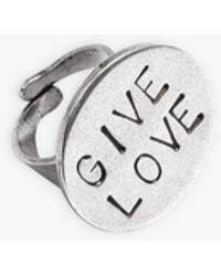 agnès b. Silver Ring Give Love - Metallic