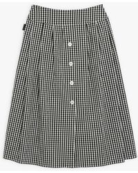 agnès b. Black And White Gingham Long Skirt