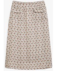 agnès b. Beige Yuno Skirt With Floral Print - Brown