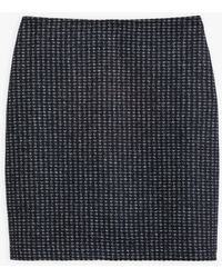 agnès b. Navy Blue Hounstooth Jacquard Zip Skirt