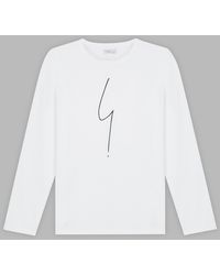 agnès b. White Long Sleeves Coulos "irony Mark" T-shirt
