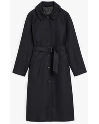 agnès b. Navy Blue Minded Coat With "reflects" Photo Lining