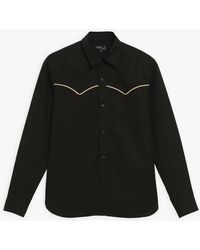 agnès b. Black Cotton Poplin Western Shirt