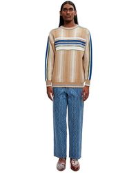 Ahluwalia Ombre Knitted Crew Sweater - Blue