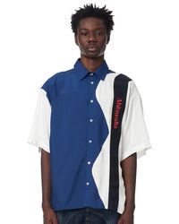 Ahluwalia Zig Zag Short Sleeve Shirt - Limited Edition - Blue